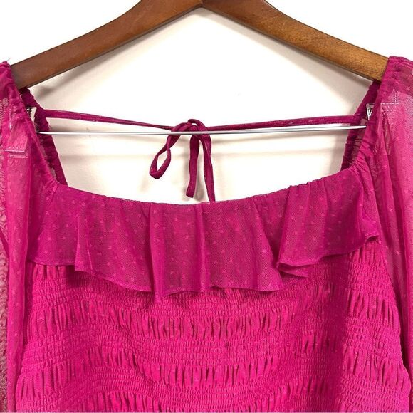 Lauren Conrad jersey pink smocked lace top size 2X - Picture 4 of 8